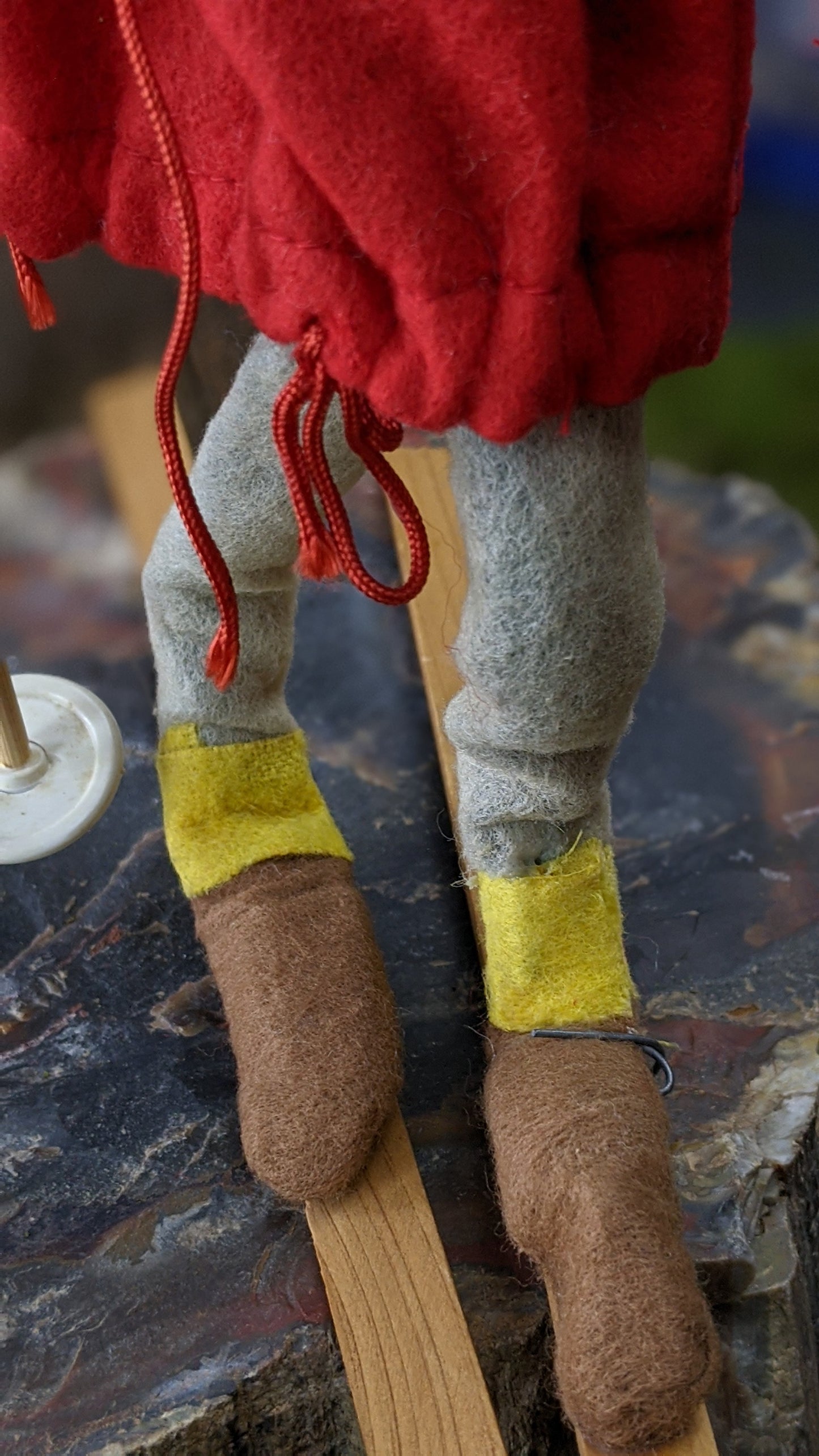 Vintage pixie elf skier
