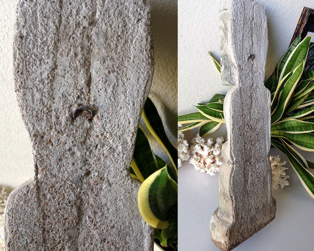Vintage concrete tiki statue mid century garden figure