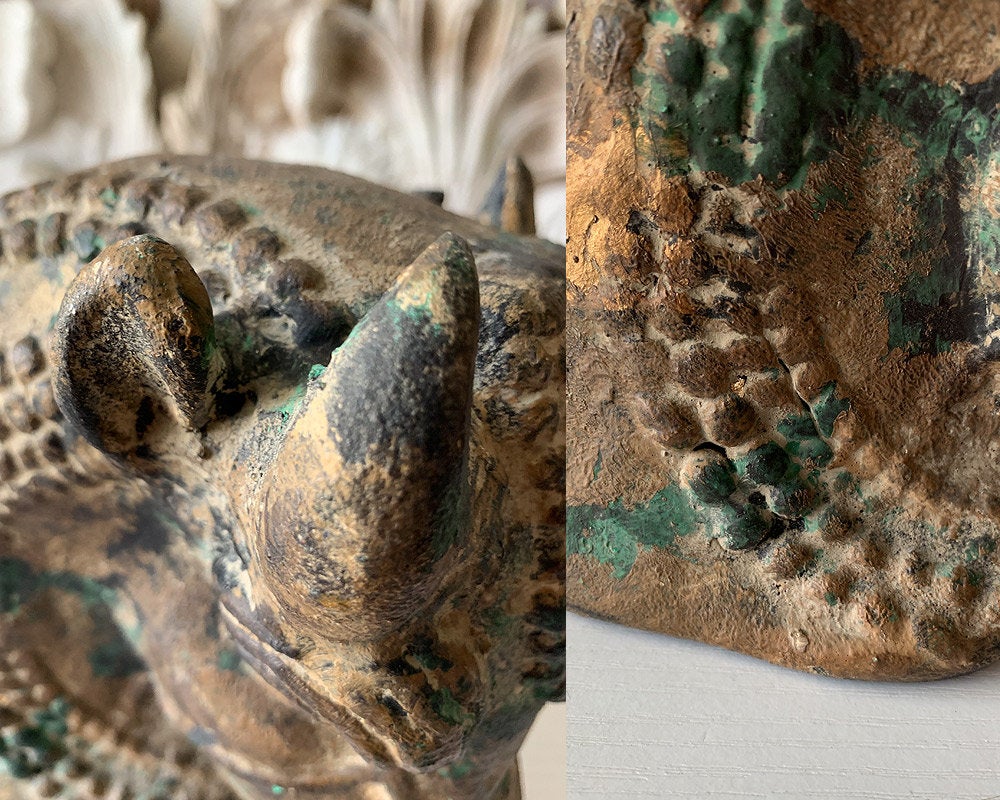 Vintage mid century bull head modern statue