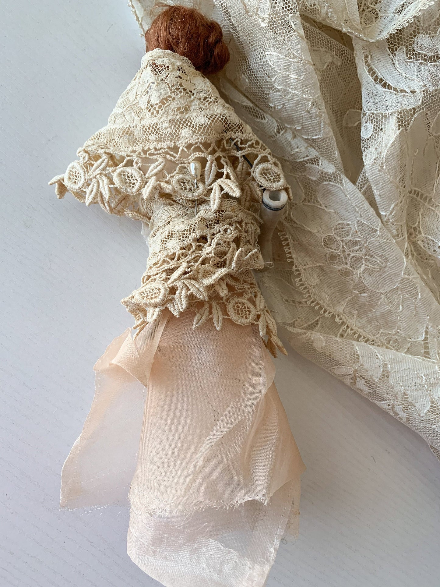 Vintage signed Lilli Baitz mini plaster flapper doll *as is