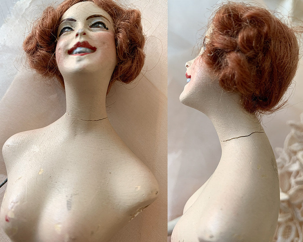Vintage signed Lilli Baitz mini plaster flapper doll *as is