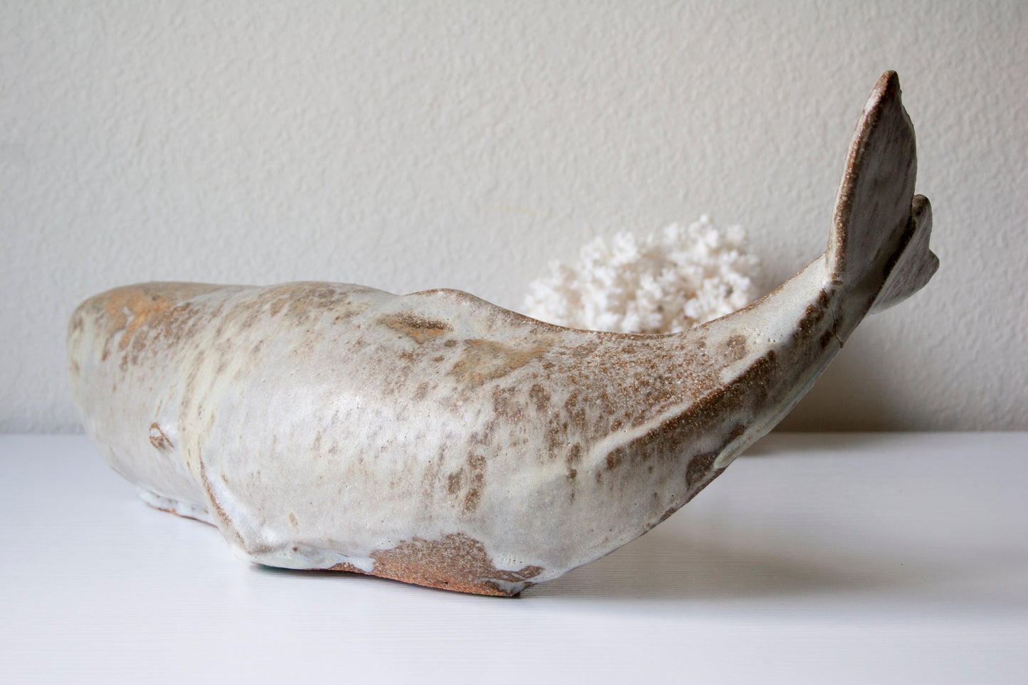 Vintage signed Loet Vanderveen pottery whale sculpture