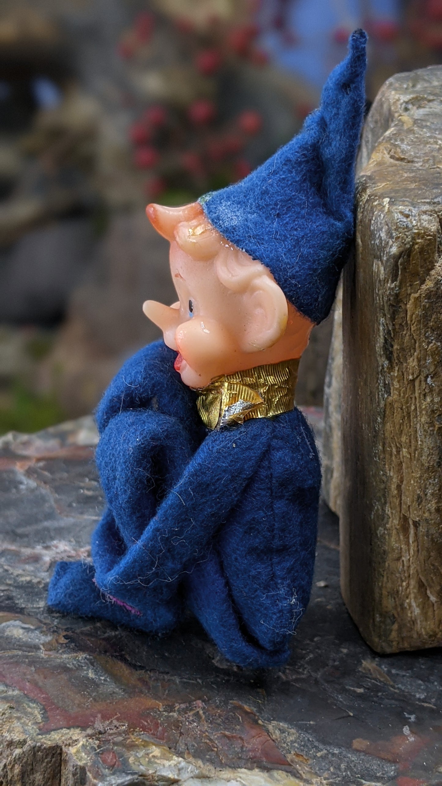 Vintage mini blue knee hugger elf