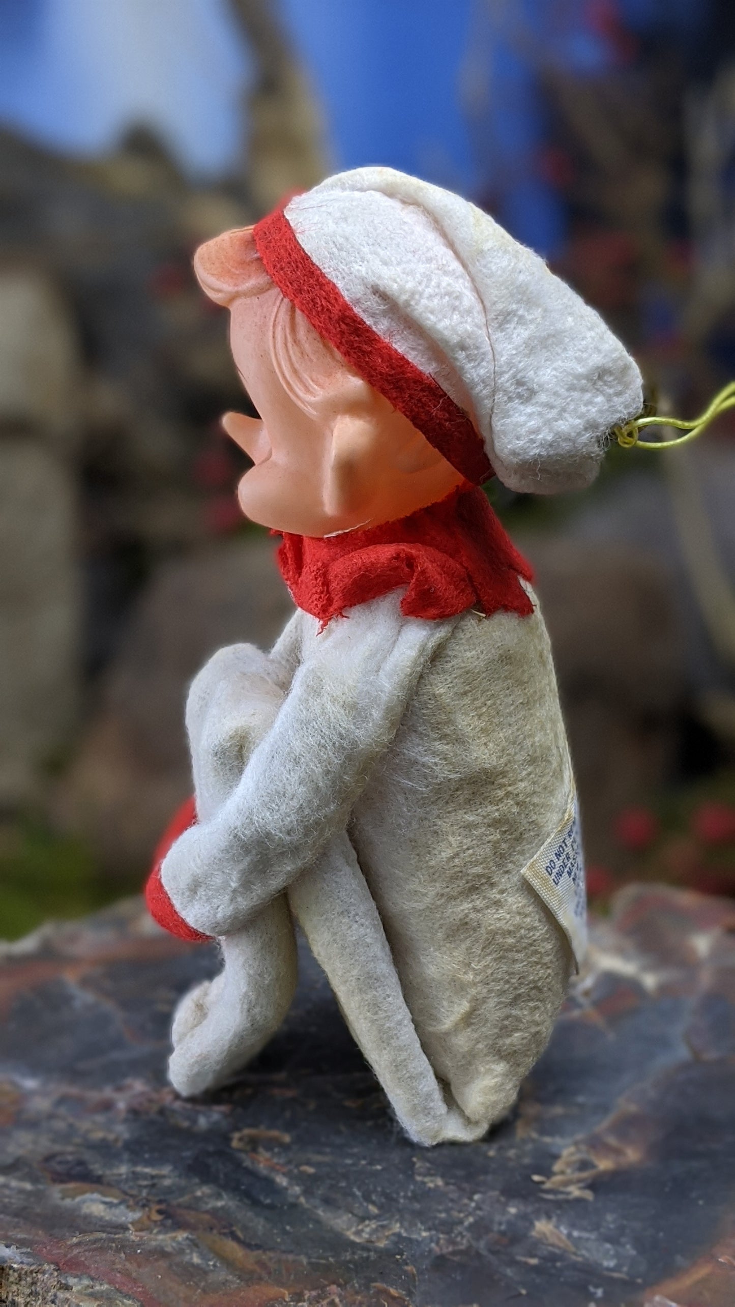Vintage Christmas knee hugger elf