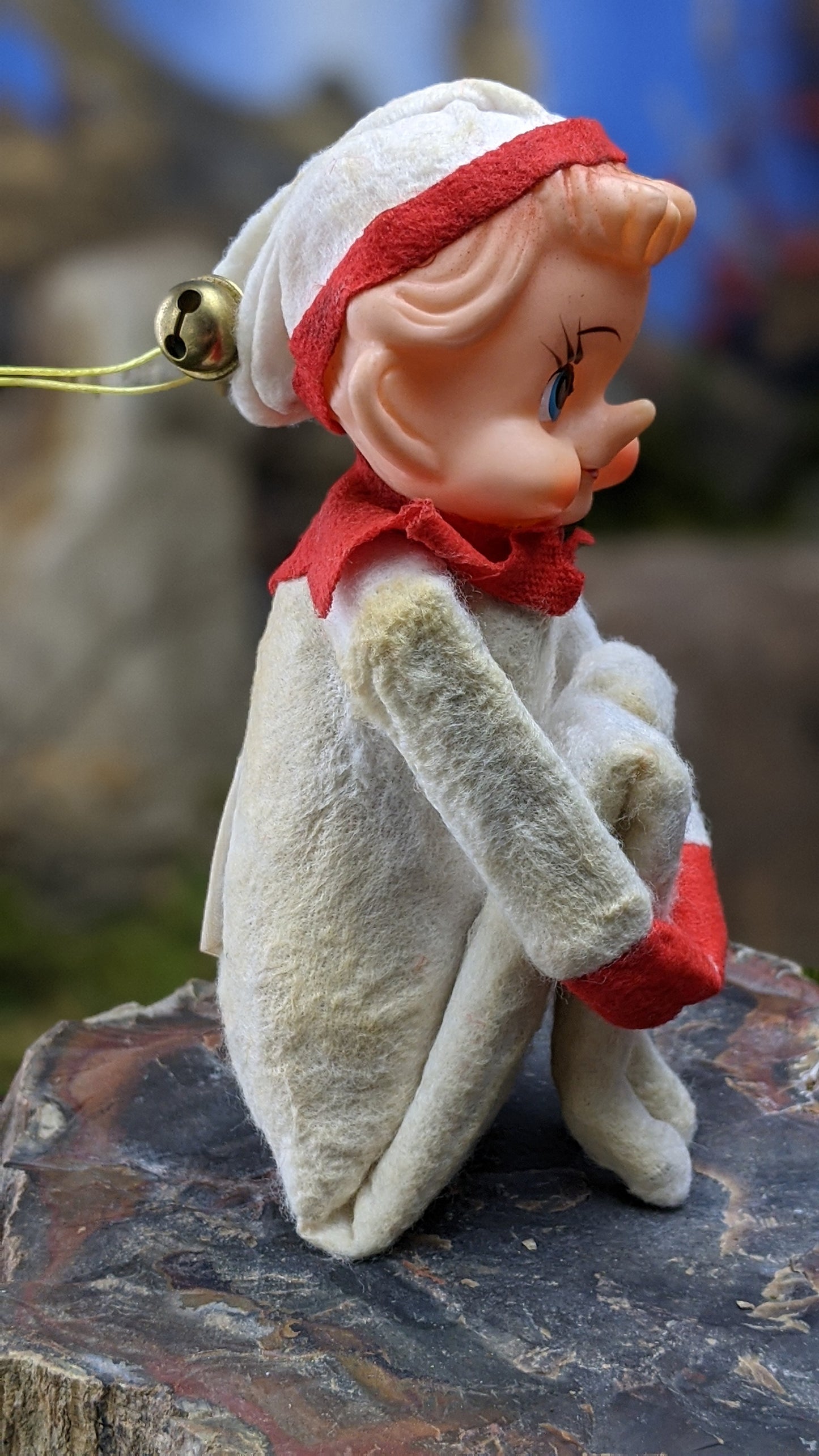 Vintage Christmas knee hugger elf