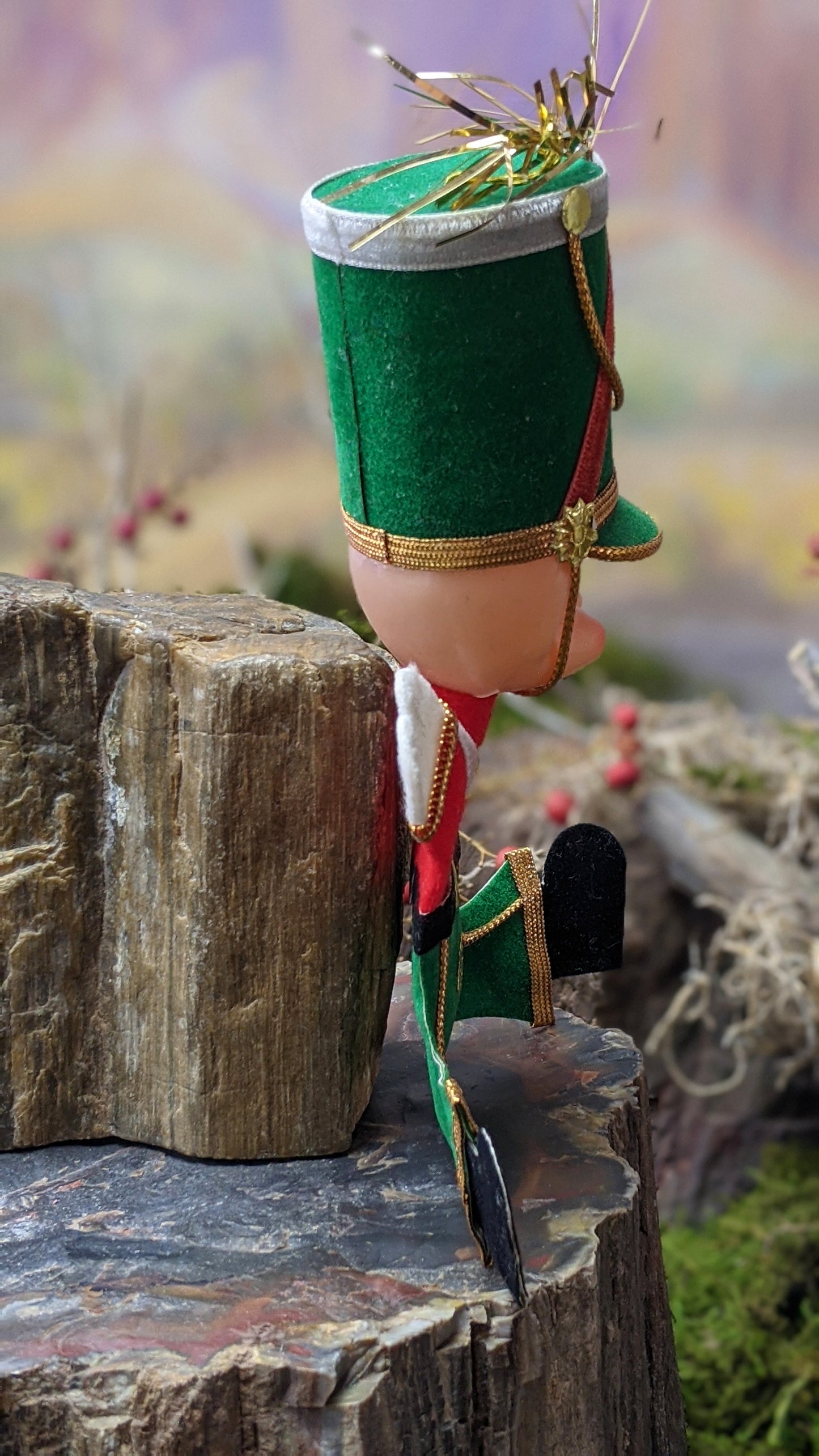 Vintage soldier elf ornament
