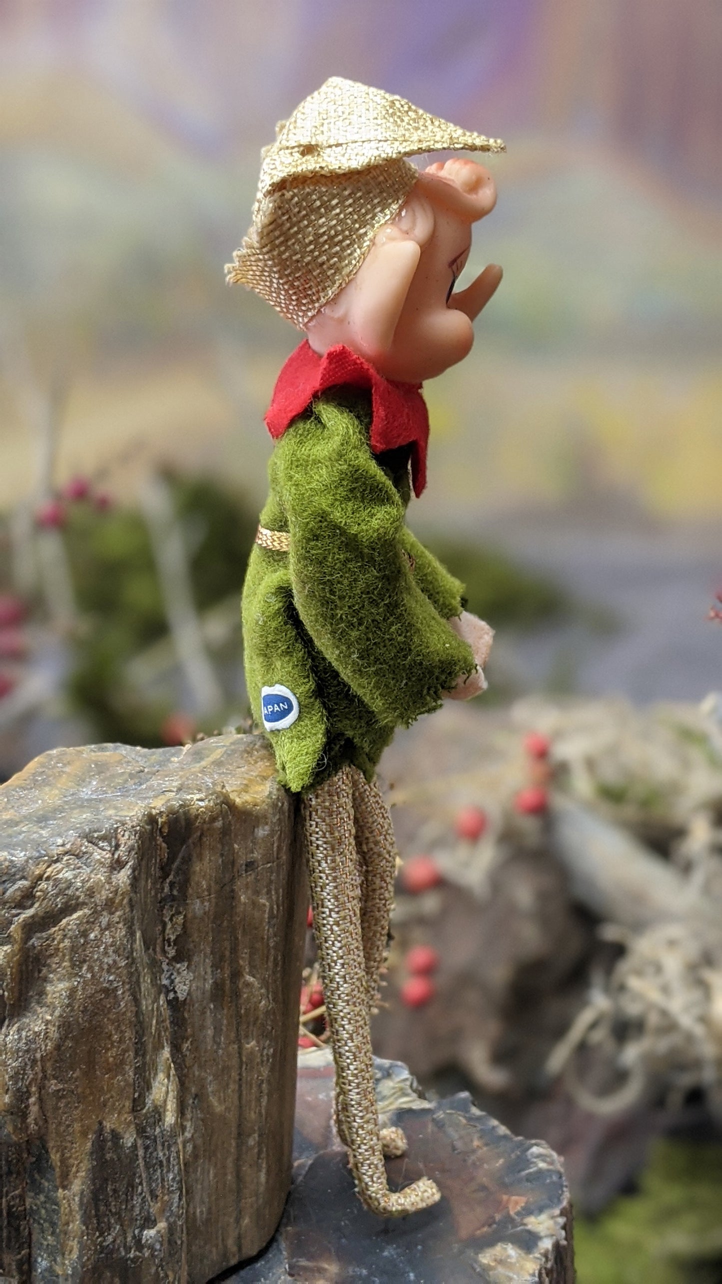 Vintage skinny gold Christmas elf