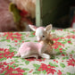 Pink Christmas reindeer small deer figurine