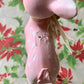 Pink Christmas reindeer small deer figurine