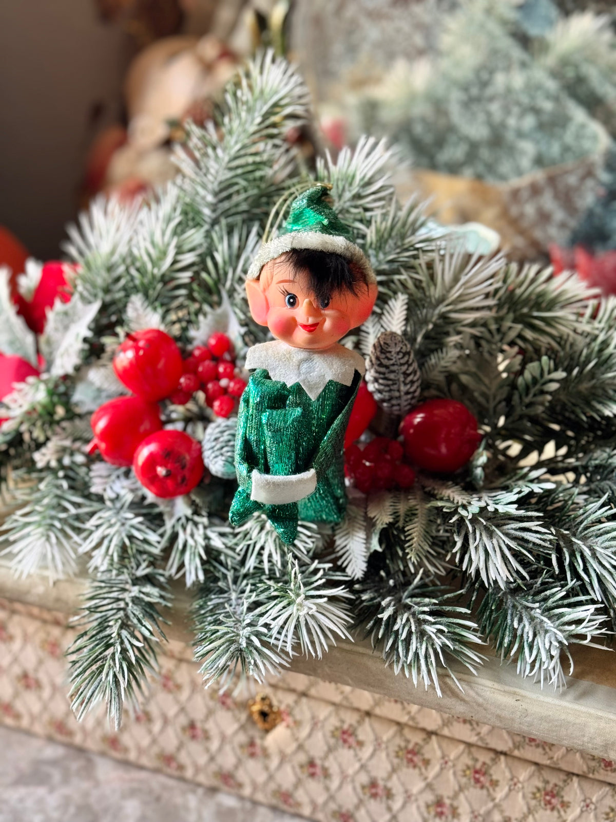 Vintage knee hugger Christmas elf pixie