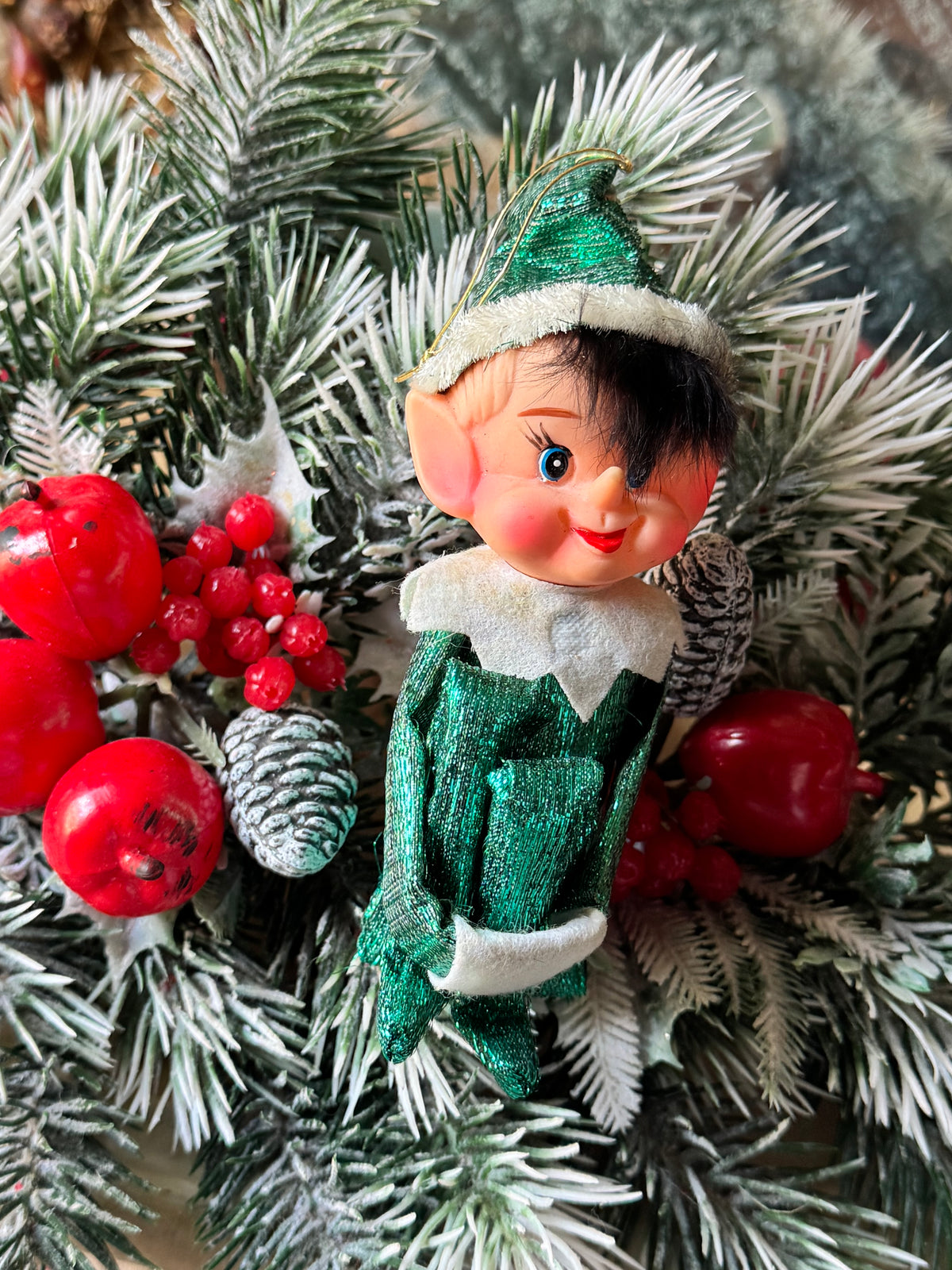 Vintage knee hugger Christmas elf pixie