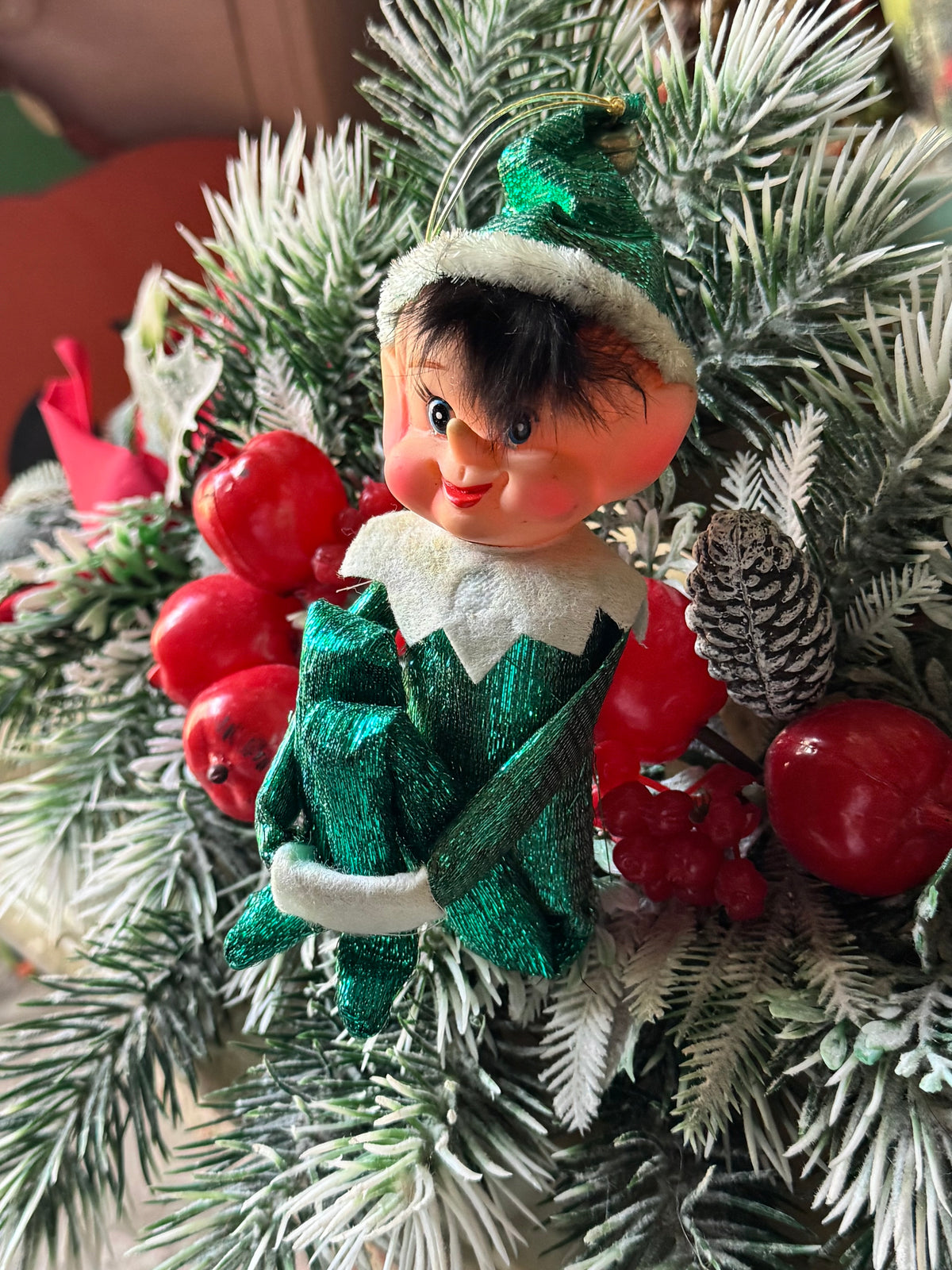 Vintage knee hugger Christmas elf pixie