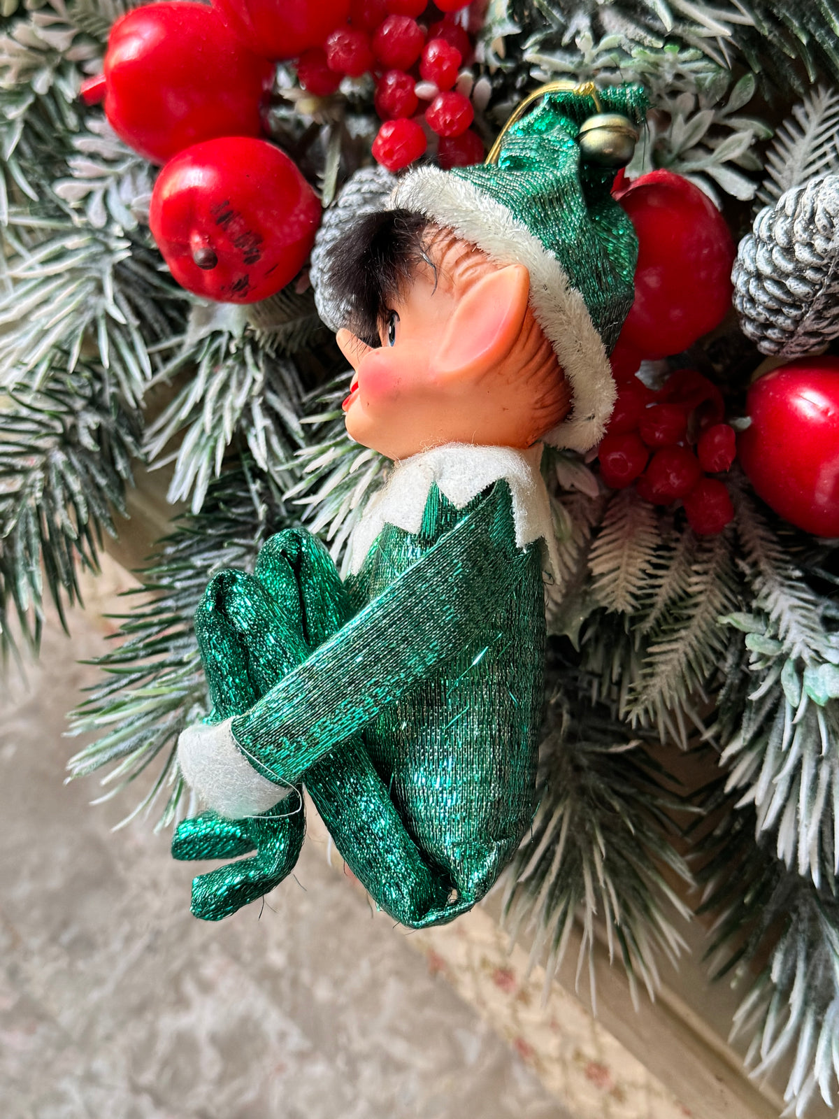 Vintage knee hugger Christmas elf pixie