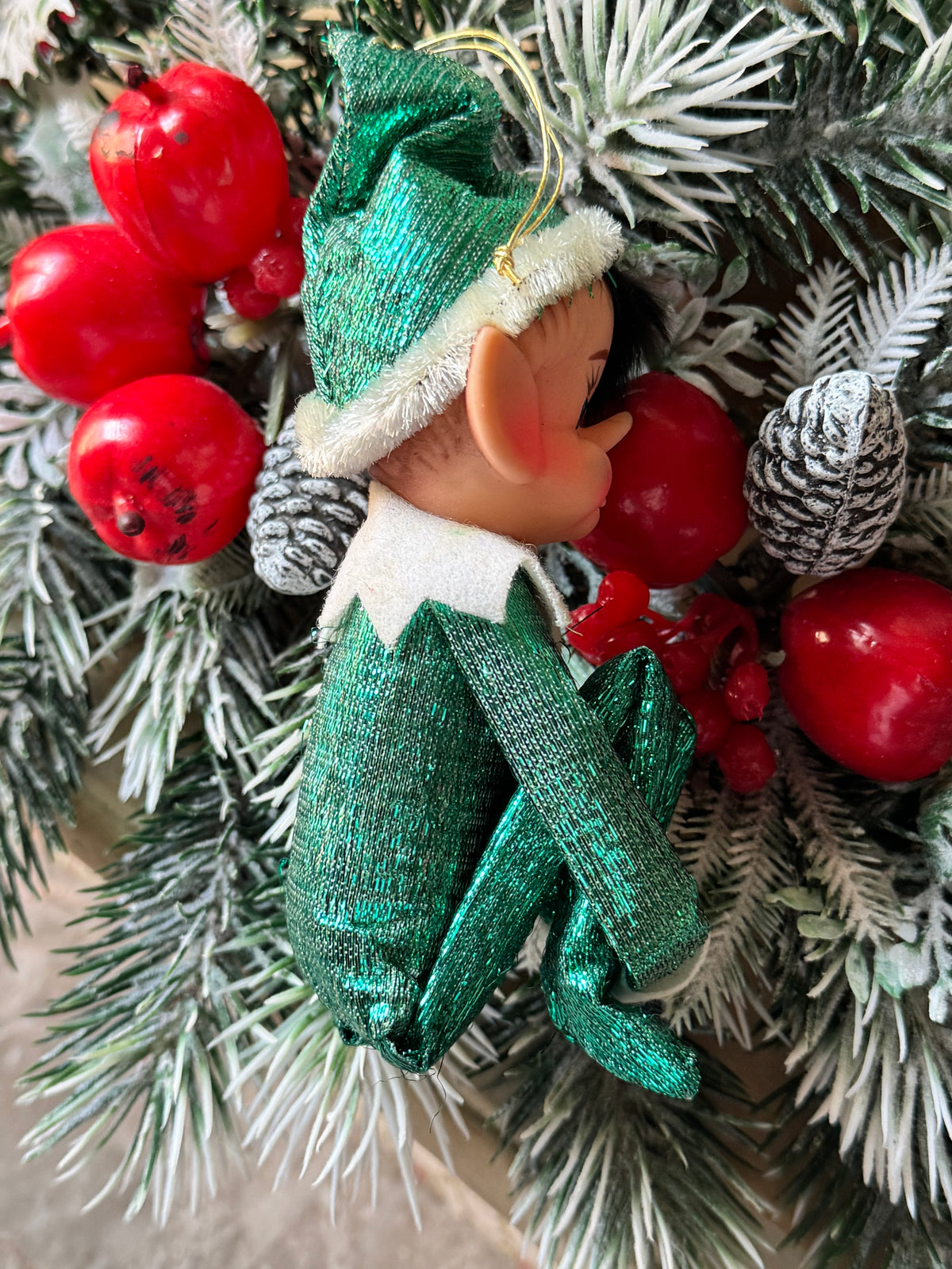 Vintage knee hugger Christmas elf pixie