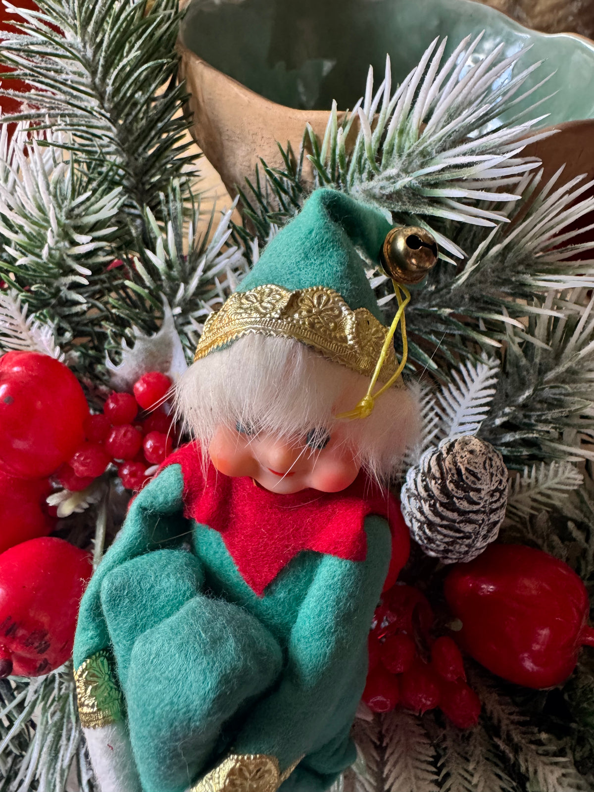 Vintage knee hugger Christmas elf pixie Japan
