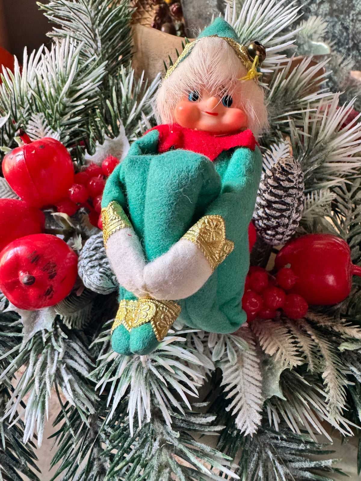 Vintage knee hugger Christmas elf pixie Japan