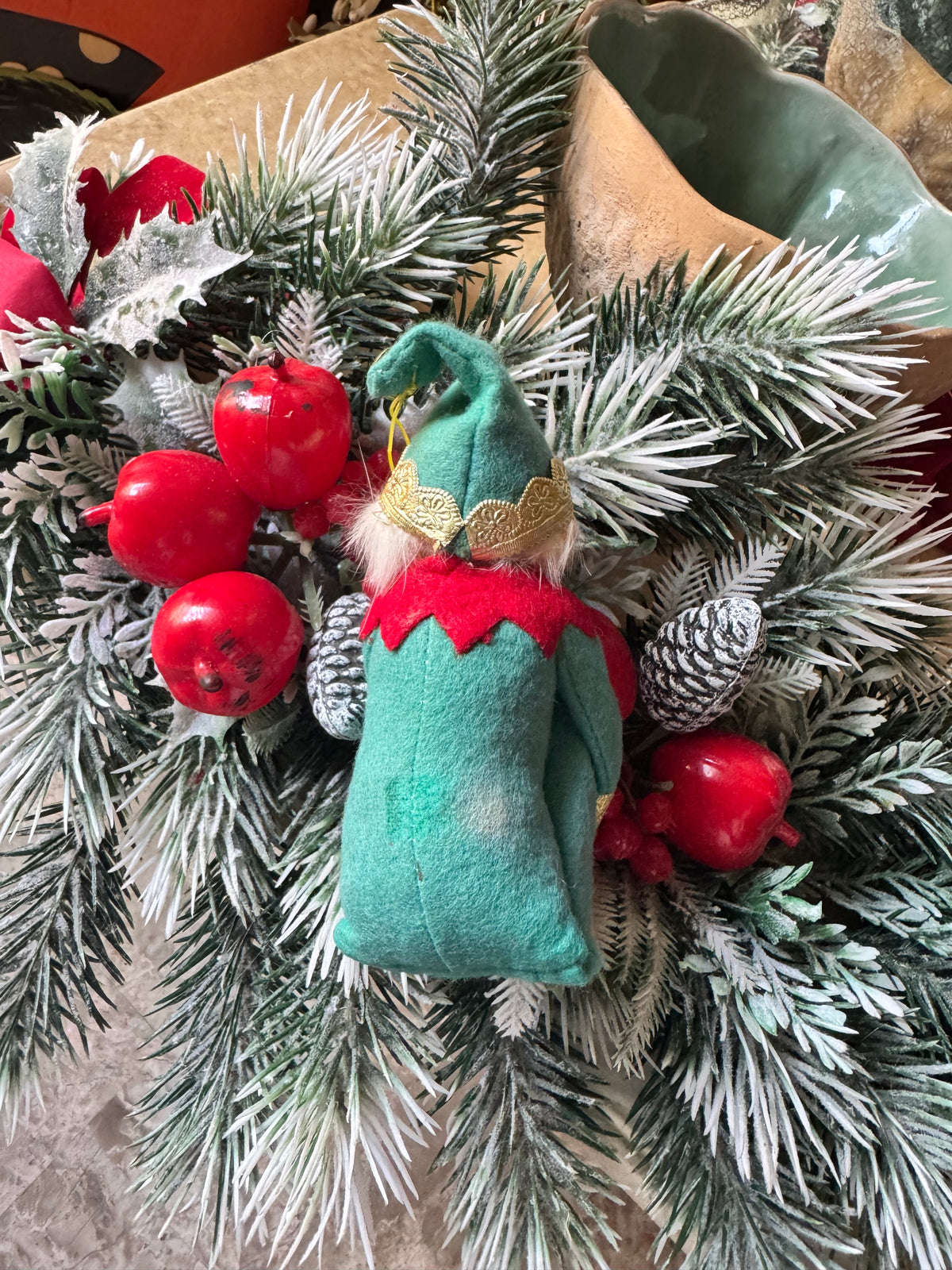 Vintage knee hugger Christmas elf pixie Japan