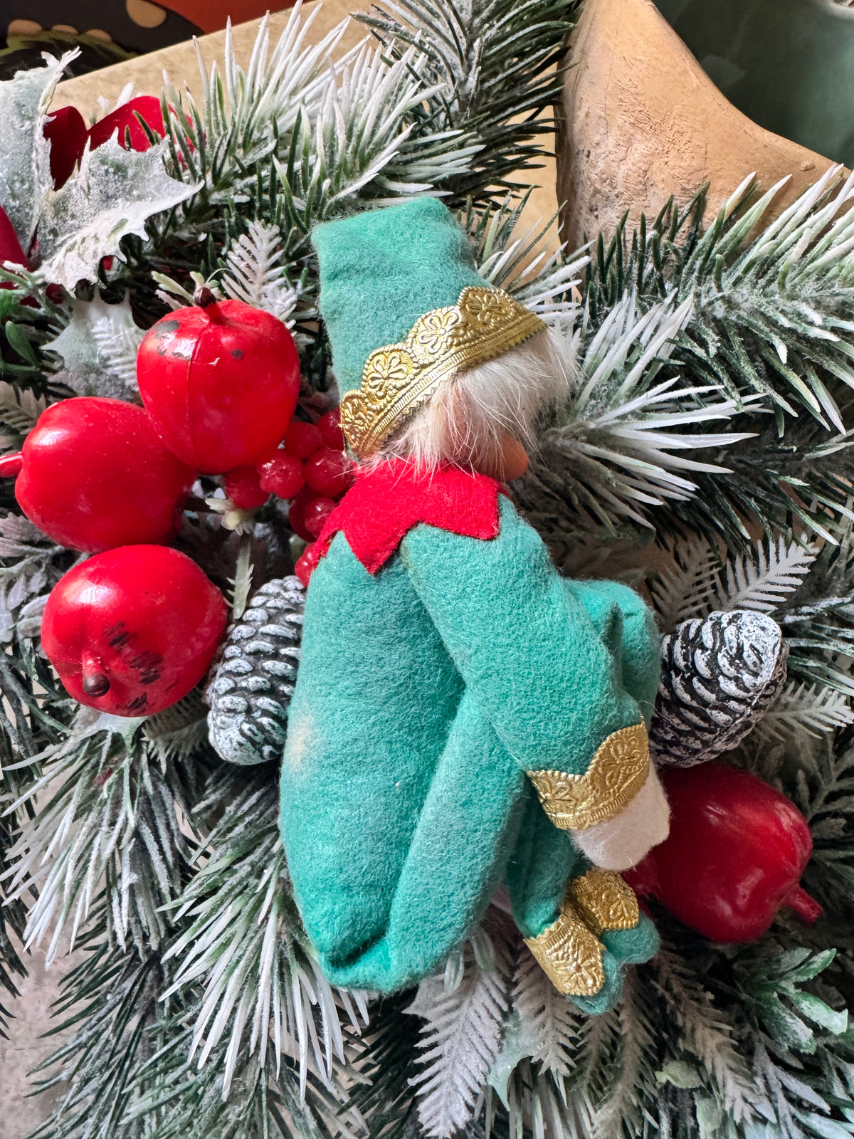 Vintage knee hugger Christmas elf pixie Japan