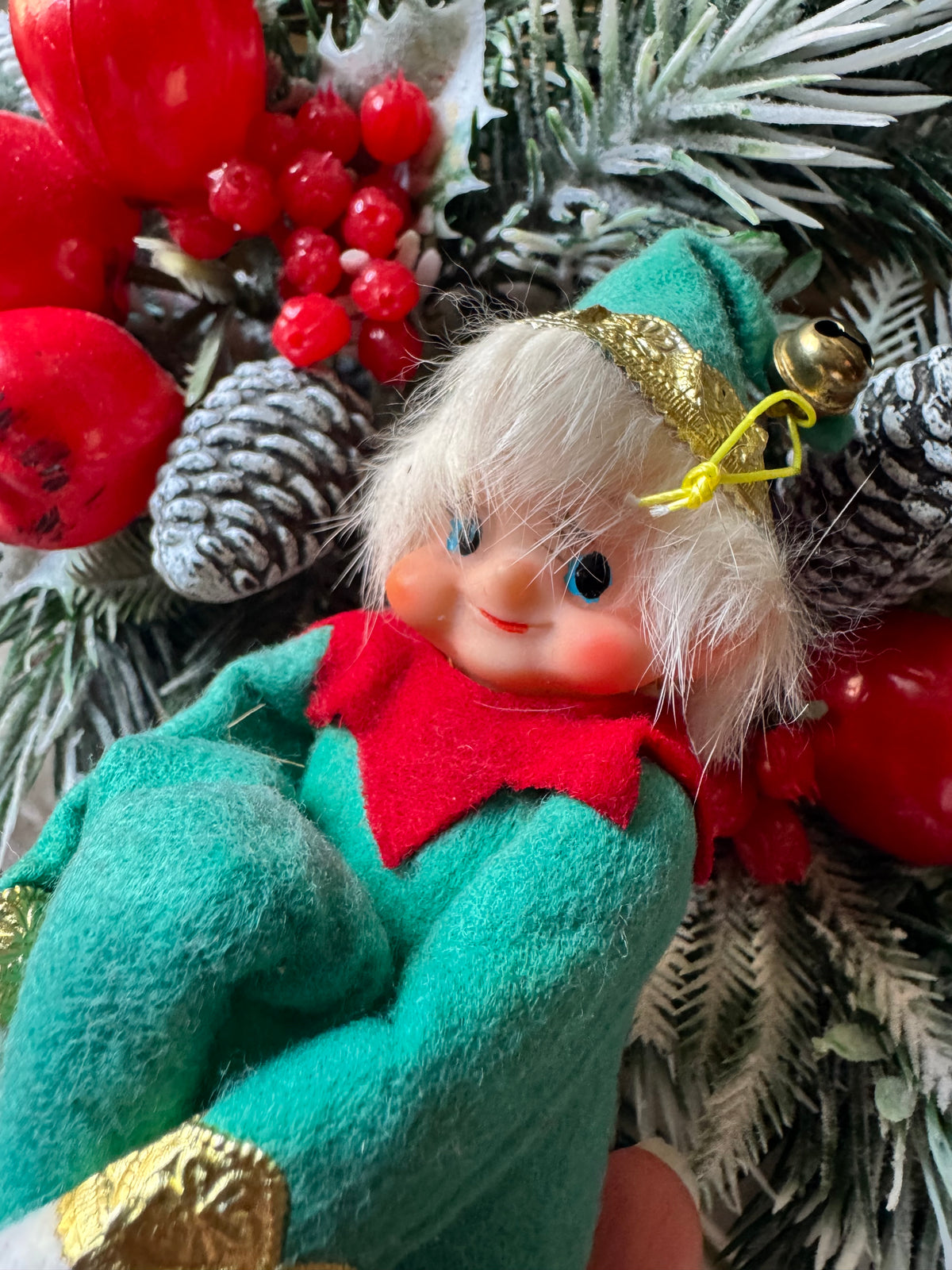Vintage knee hugger Christmas elf pixie Japan