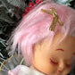 Vintage pink hair Christmas angel ornament