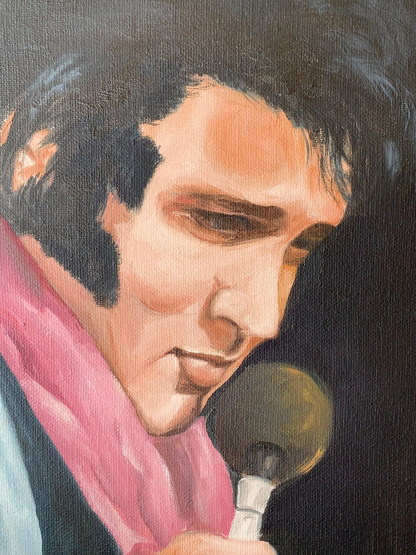 Vintage Elvis painting original portrait art