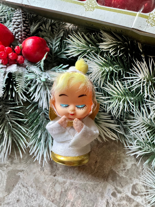 Vintage Christmas angel ornament Japan pixie bell