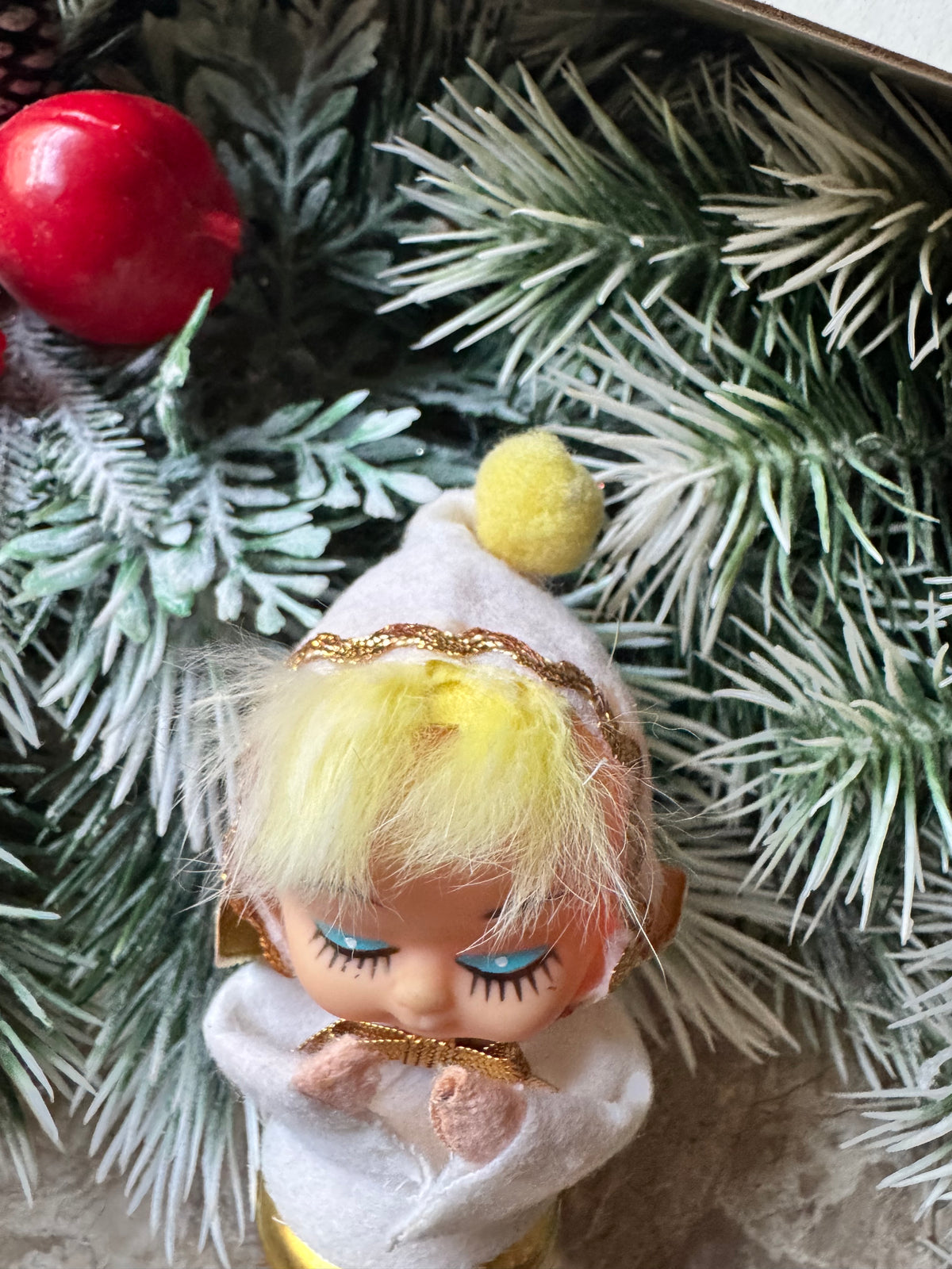 Vintage Christmas angel ornament Japan pixie bell