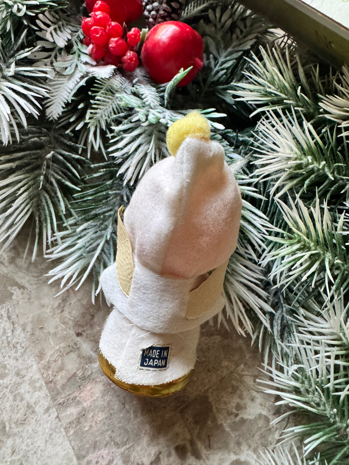 Vintage Christmas angel ornament Japan pixie bell