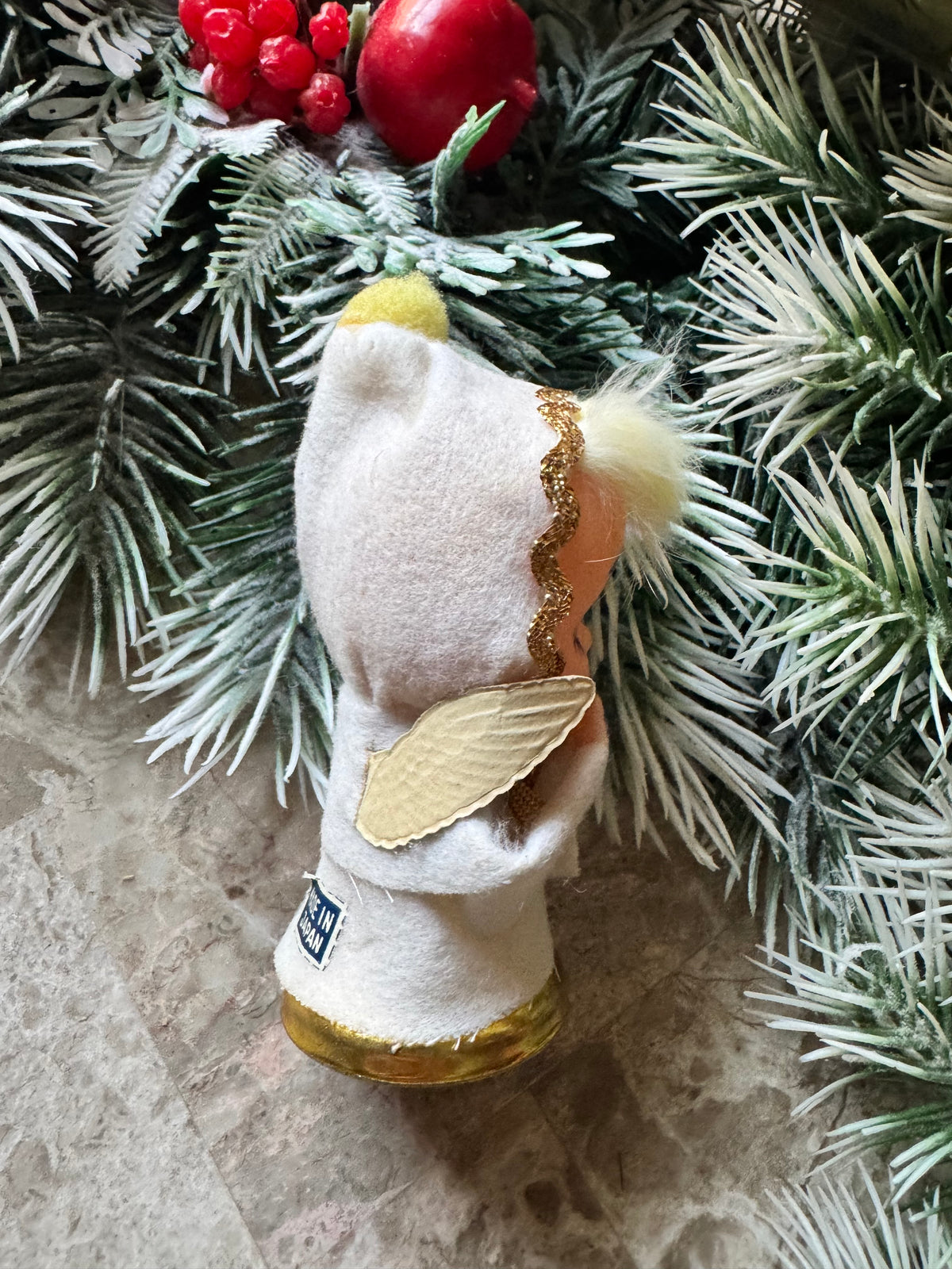 Vintage Christmas angel ornament Japan pixie bell
