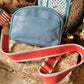 J Crew blue leather Devon bag