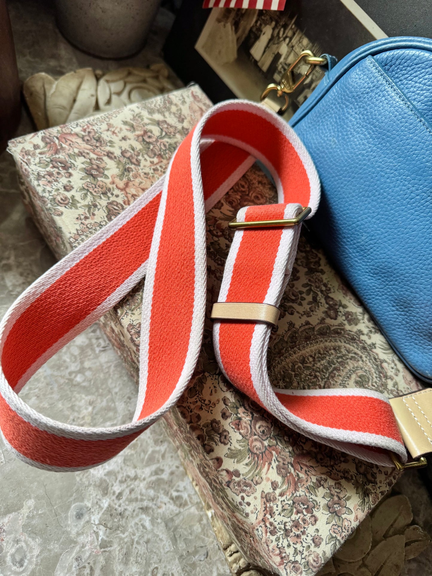 J Crew blue leather Devon bag