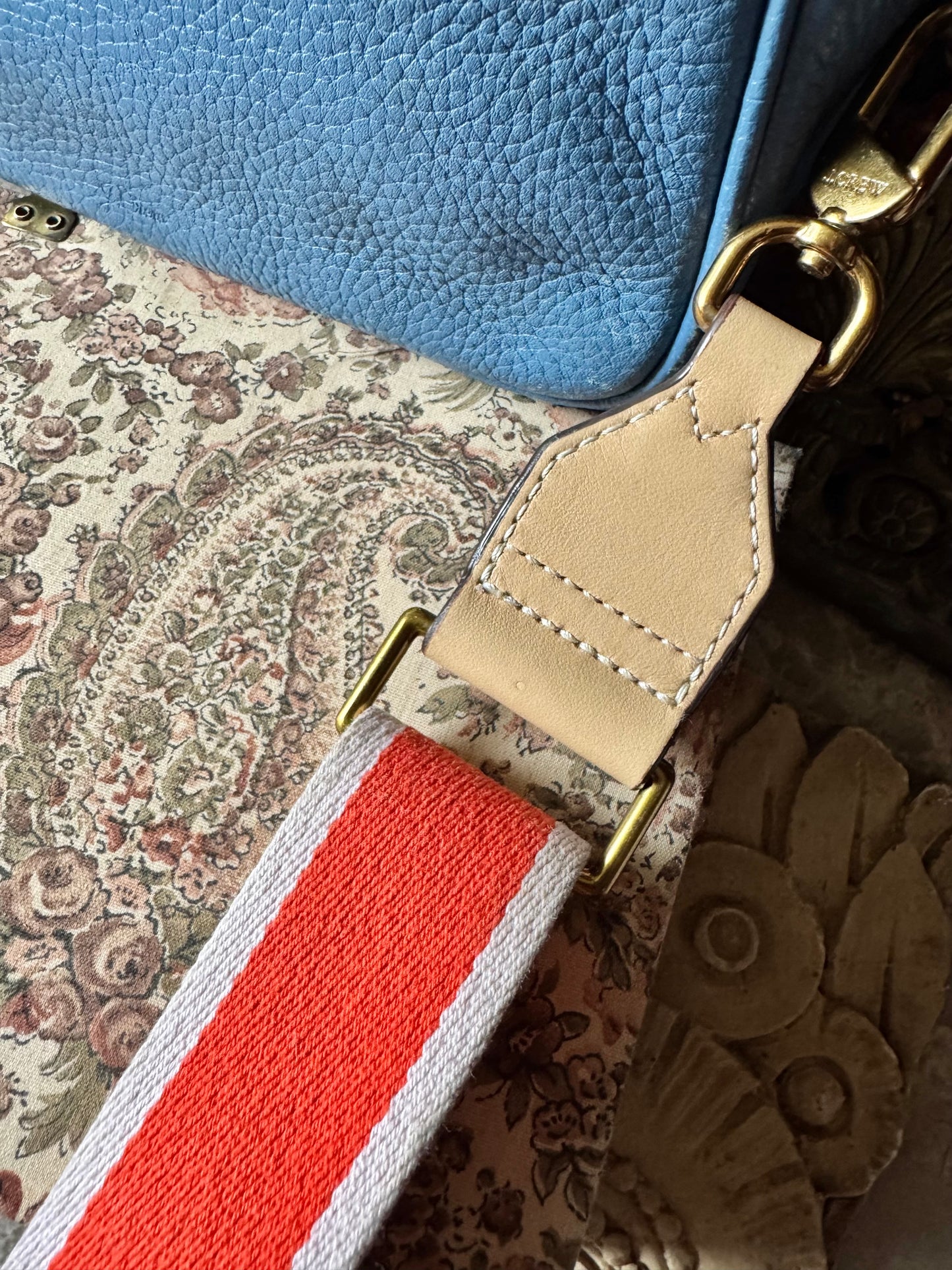 J Crew blue leather Devon bag