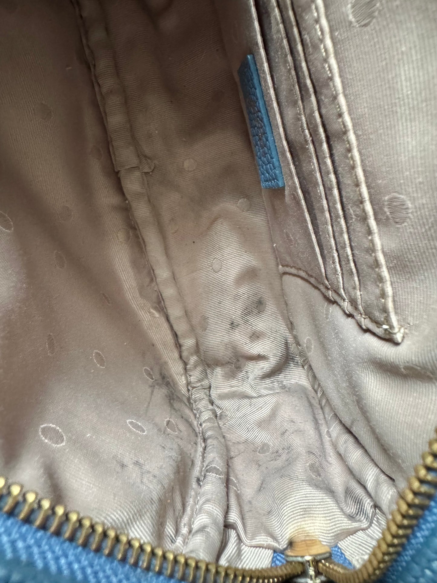 J Crew blue leather Devon bag
