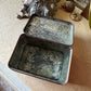 Antique tea tin Russian floral embossed box