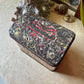 Antique tea tin Russian floral embossed box