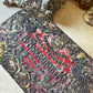 Antique tea tin Russian floral embossed box