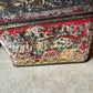 Antique tea tin Russian floral embossed box