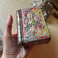 Antique tea tin Russian floral embossed box