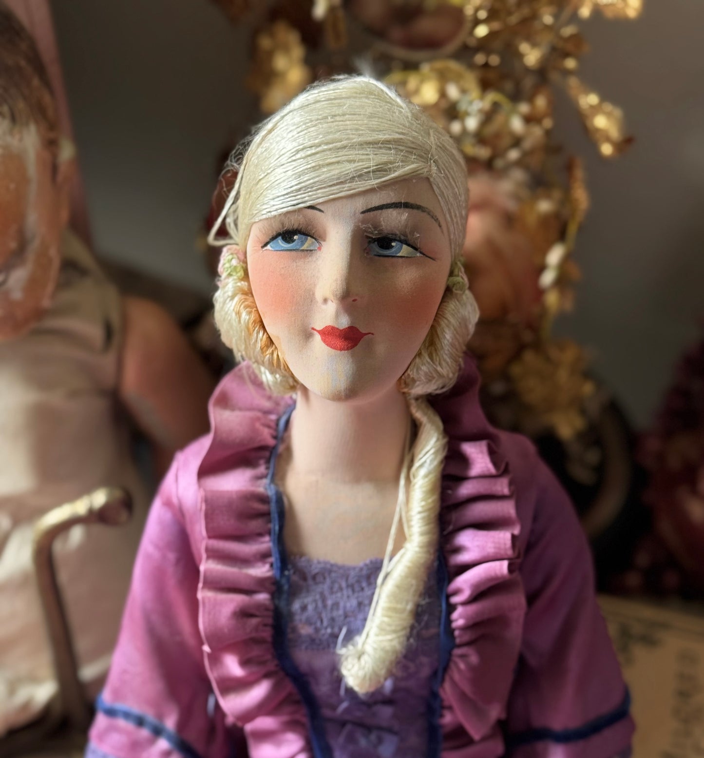 Antique French boudoir bed doll