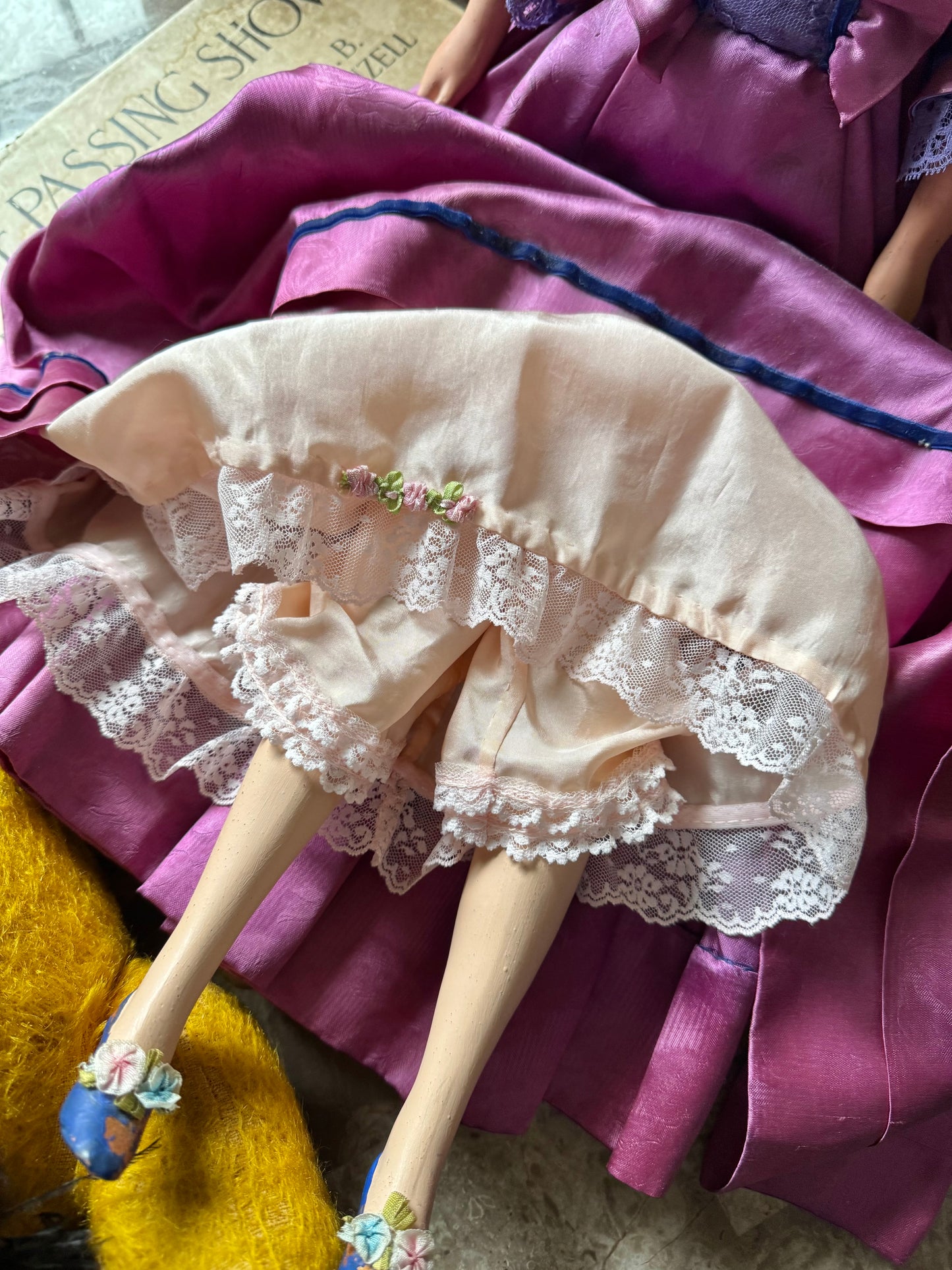 Antique French boudoir bed doll