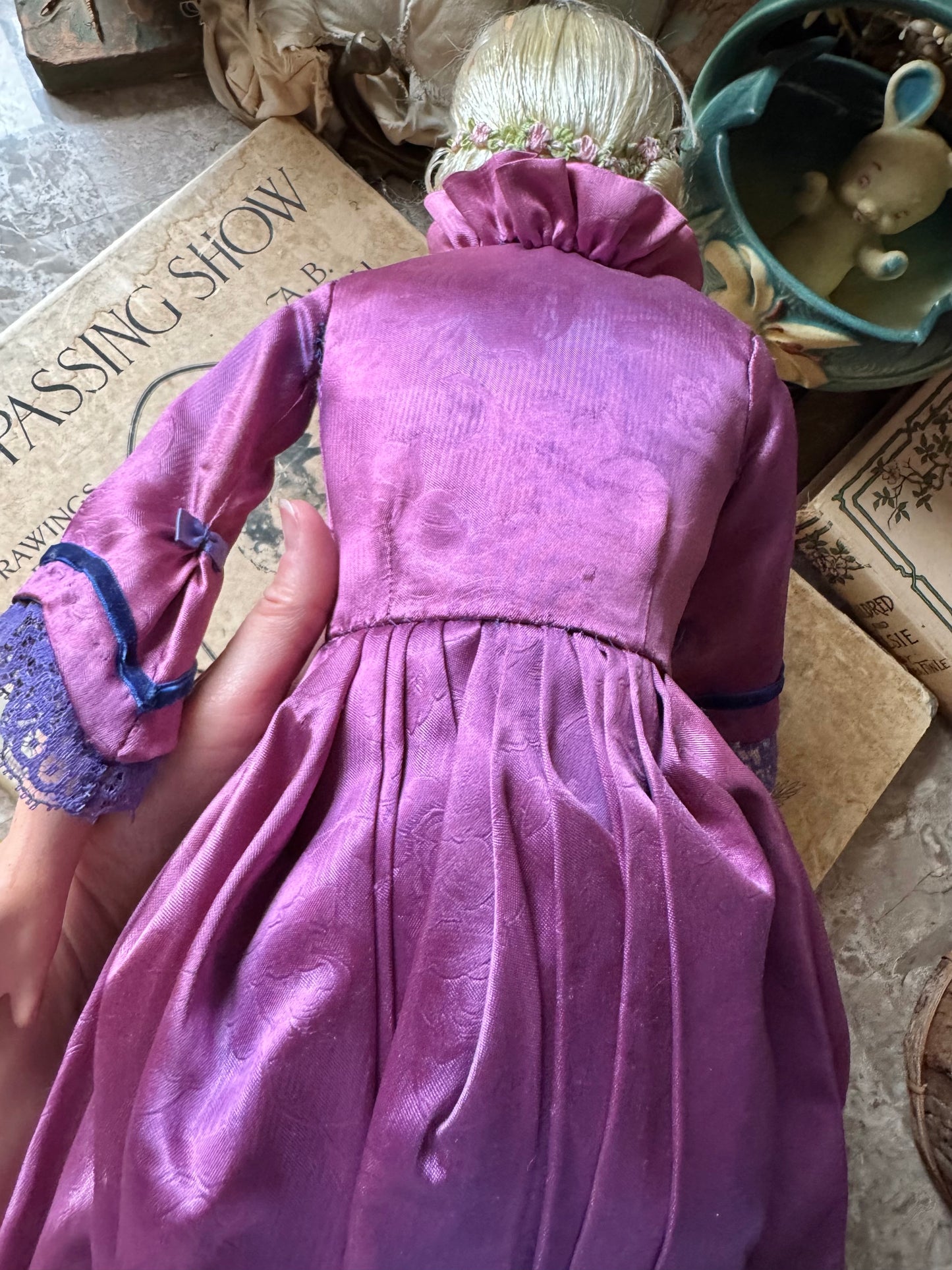 Antique French boudoir bed doll