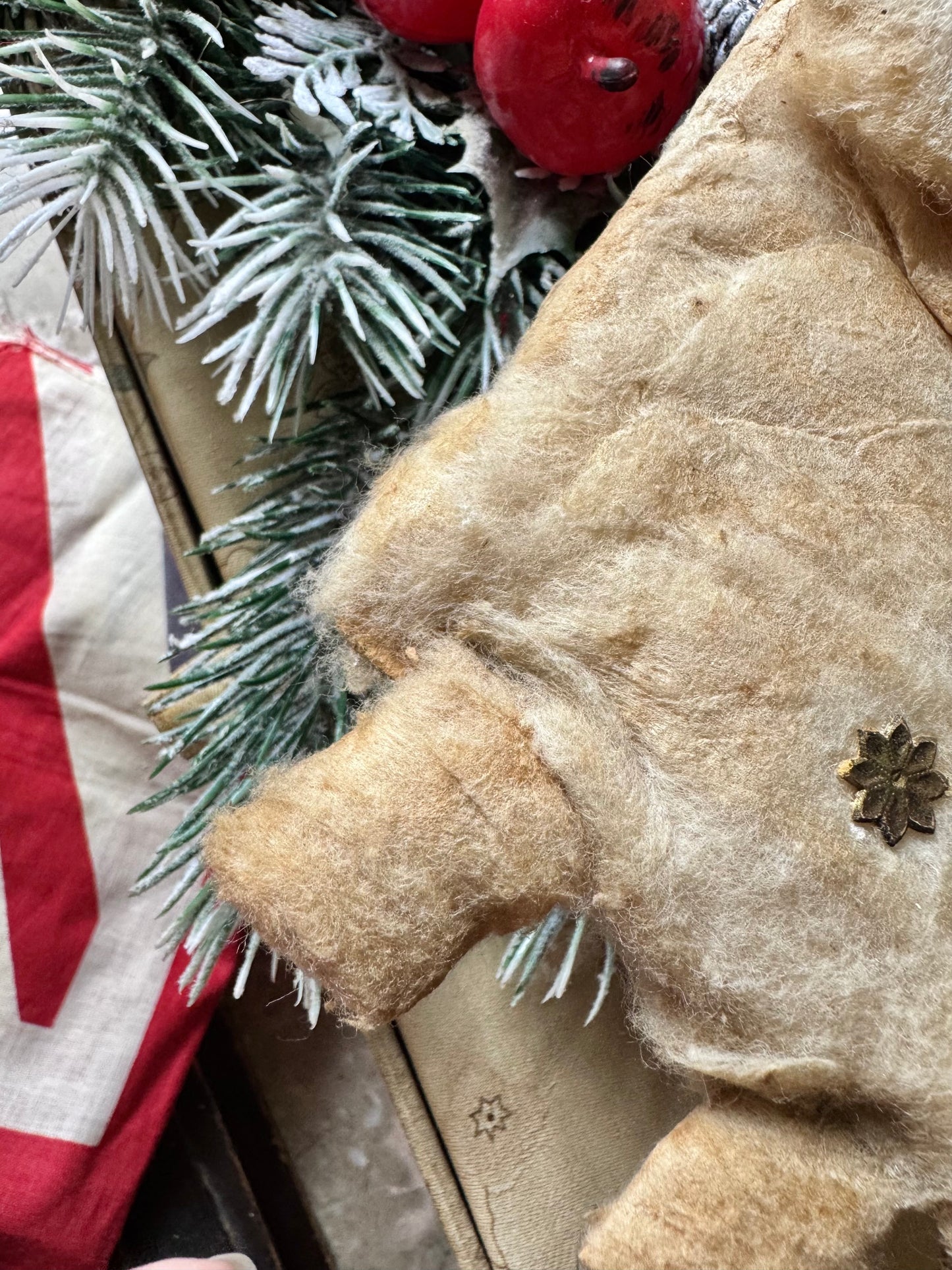 Antique Christmas Santa cotton batting decoration