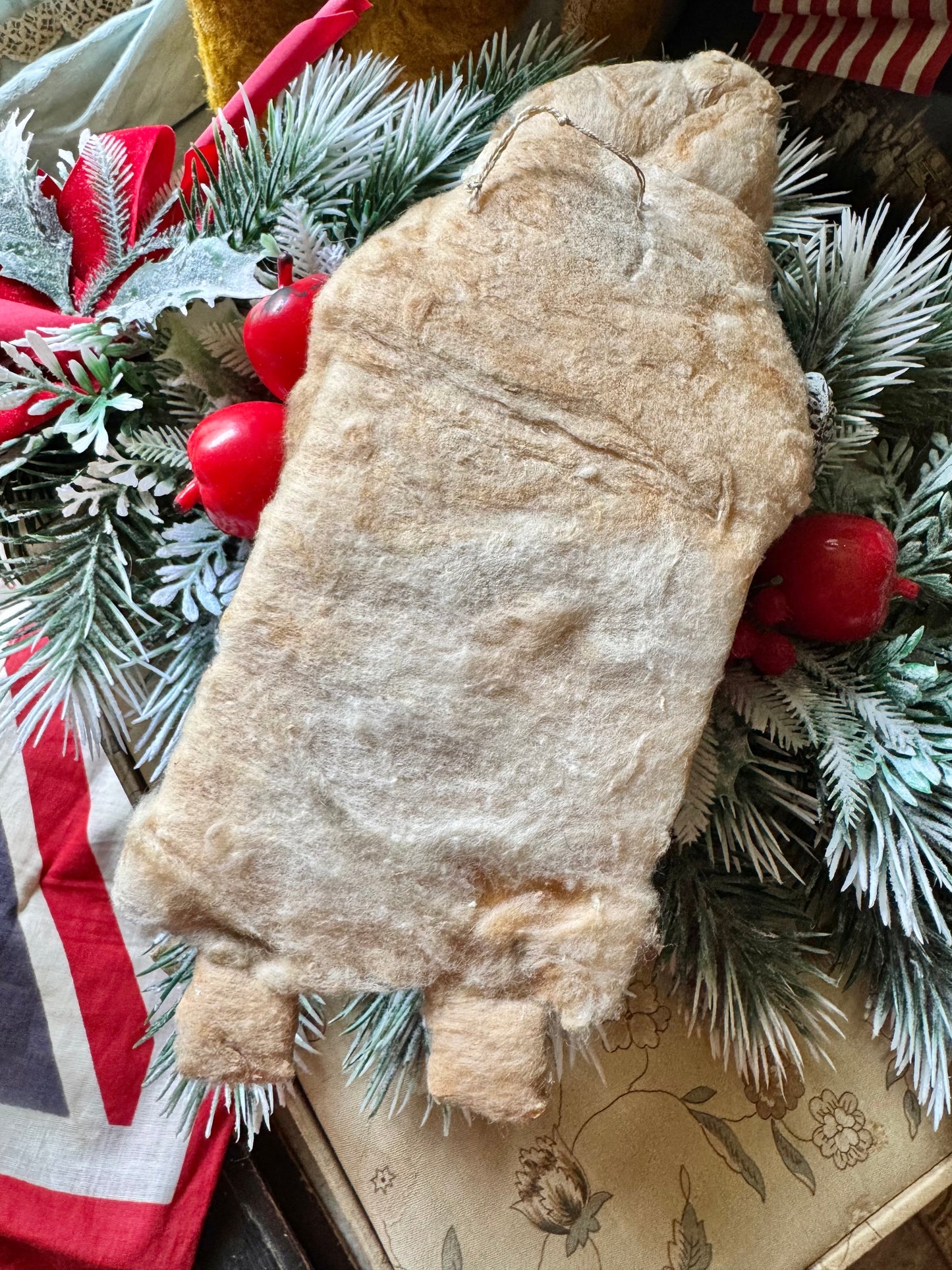 Antique Christmas Santa cotton batting decoration