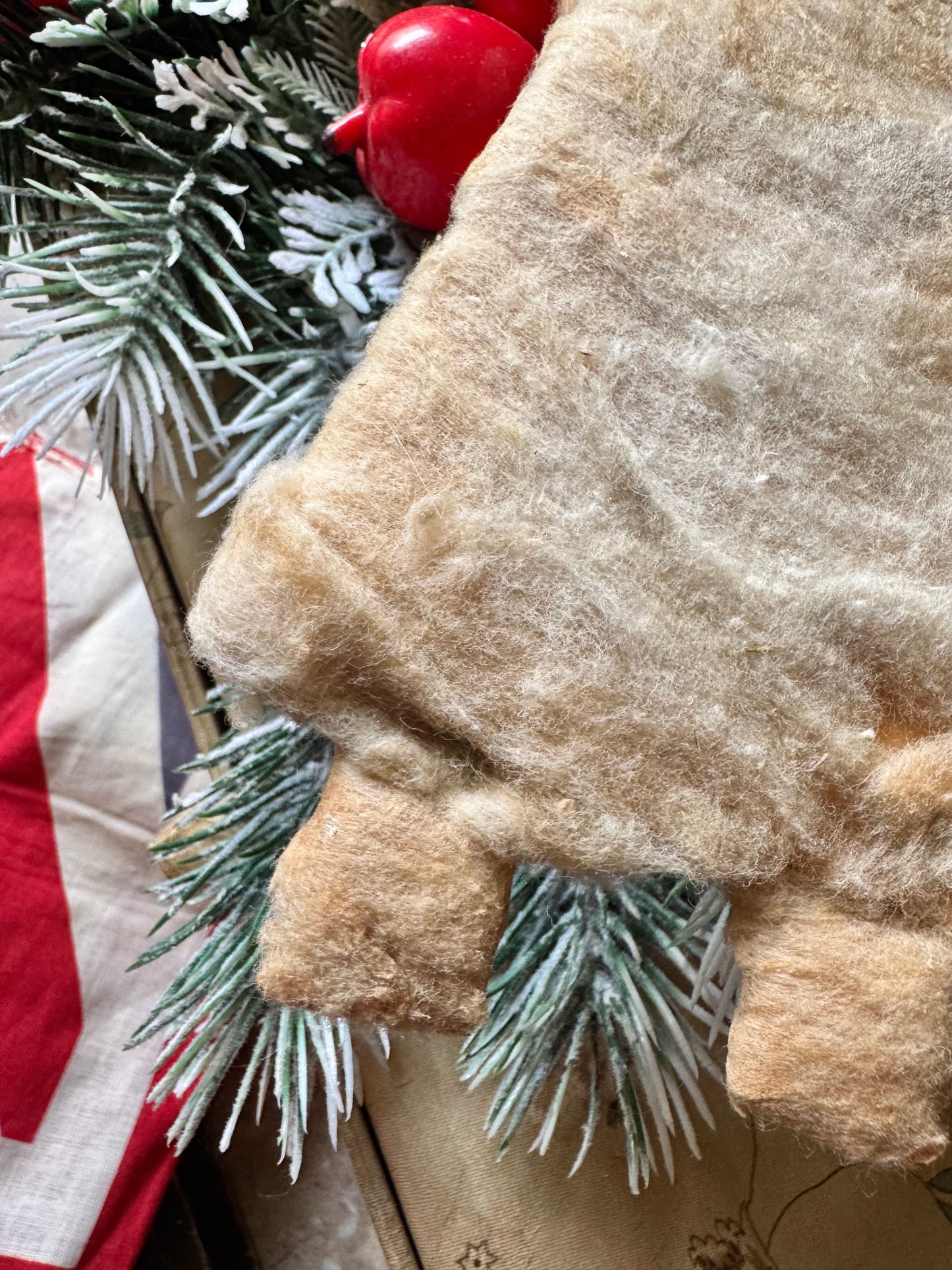 Antique Christmas Santa cotton batting decoration
