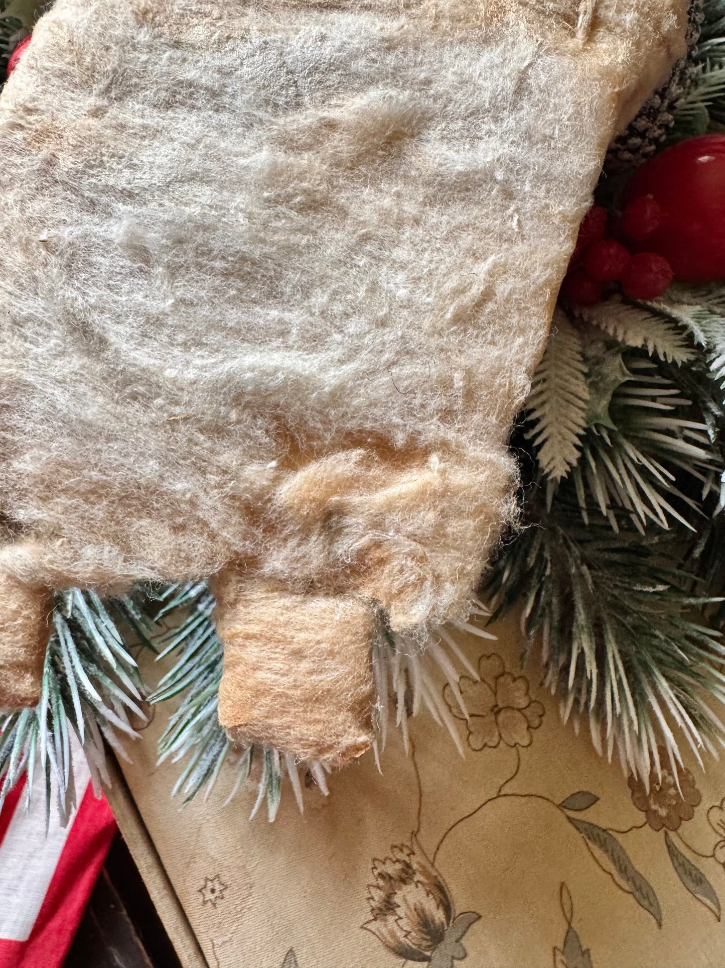 Antique Christmas Santa cotton batting decoration