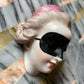 Antique French porcelain masked lady head