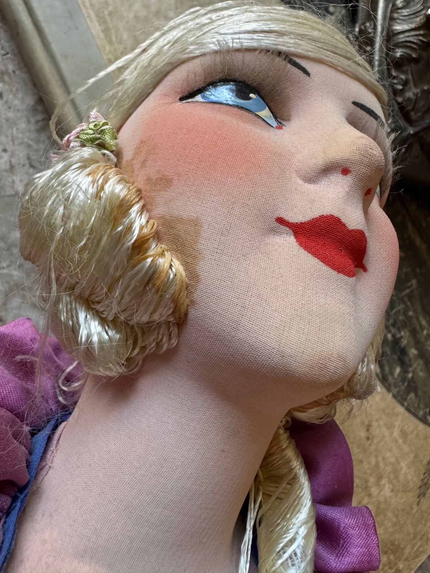 Antique French boudoir bed doll