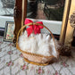 Vintage Japan miniature dogs in basket doll pomeranian puppies