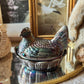 Vintage Fenton Glass Hen on Nest dish