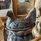 Vintage Fenton Glass Hen on Nest dish